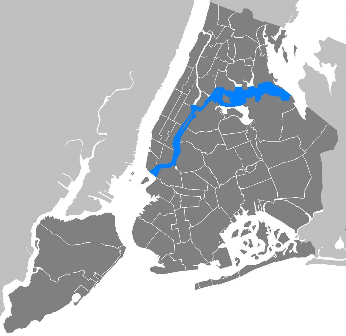 شرق نهر مدينة نيويورك خريطة
