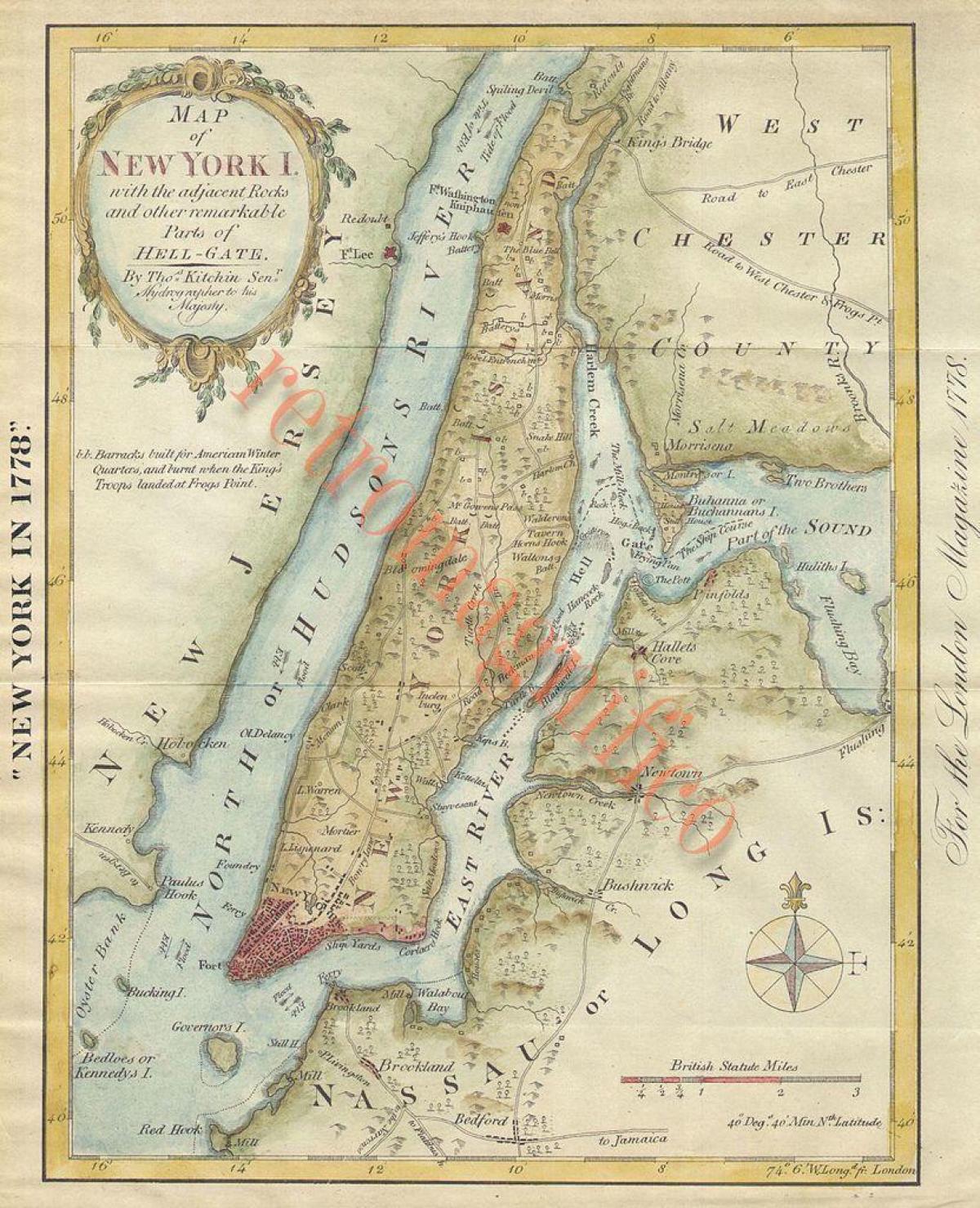 العتيقة مدينة نيويورك الخرائط