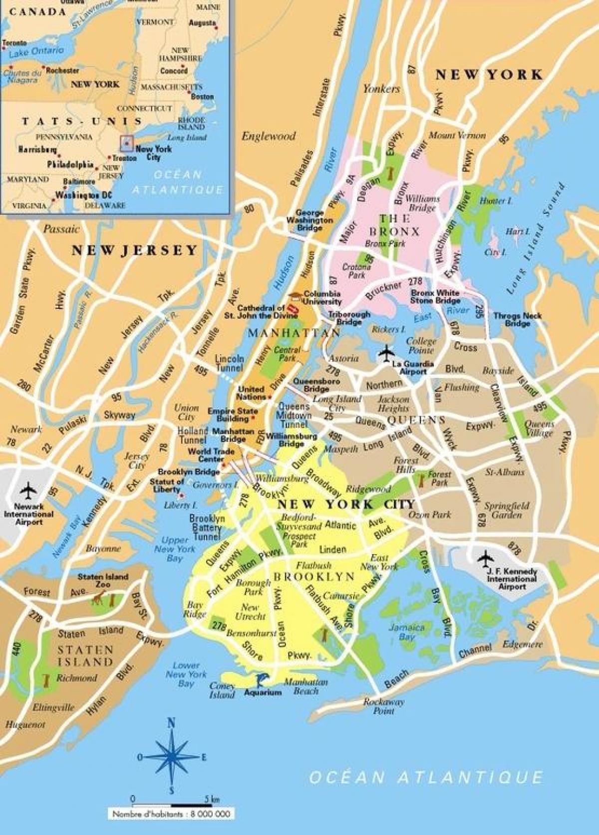 أكبر مدينة نيويورك خريطة