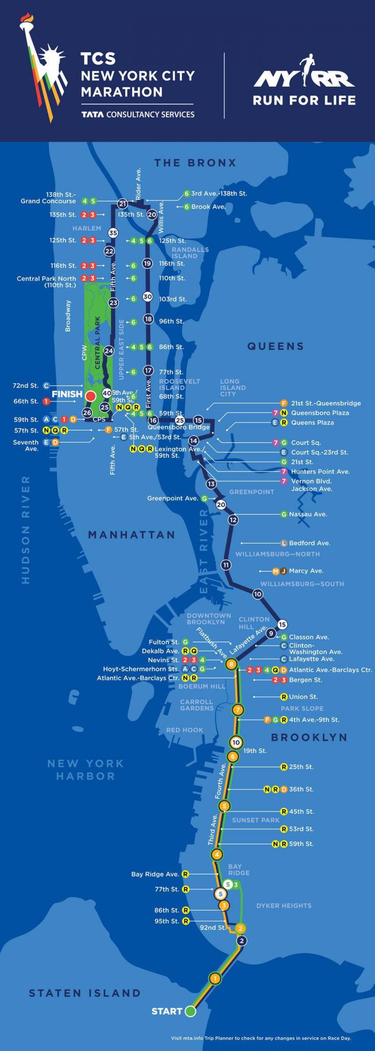 ماراثون نيويورك خريطة
