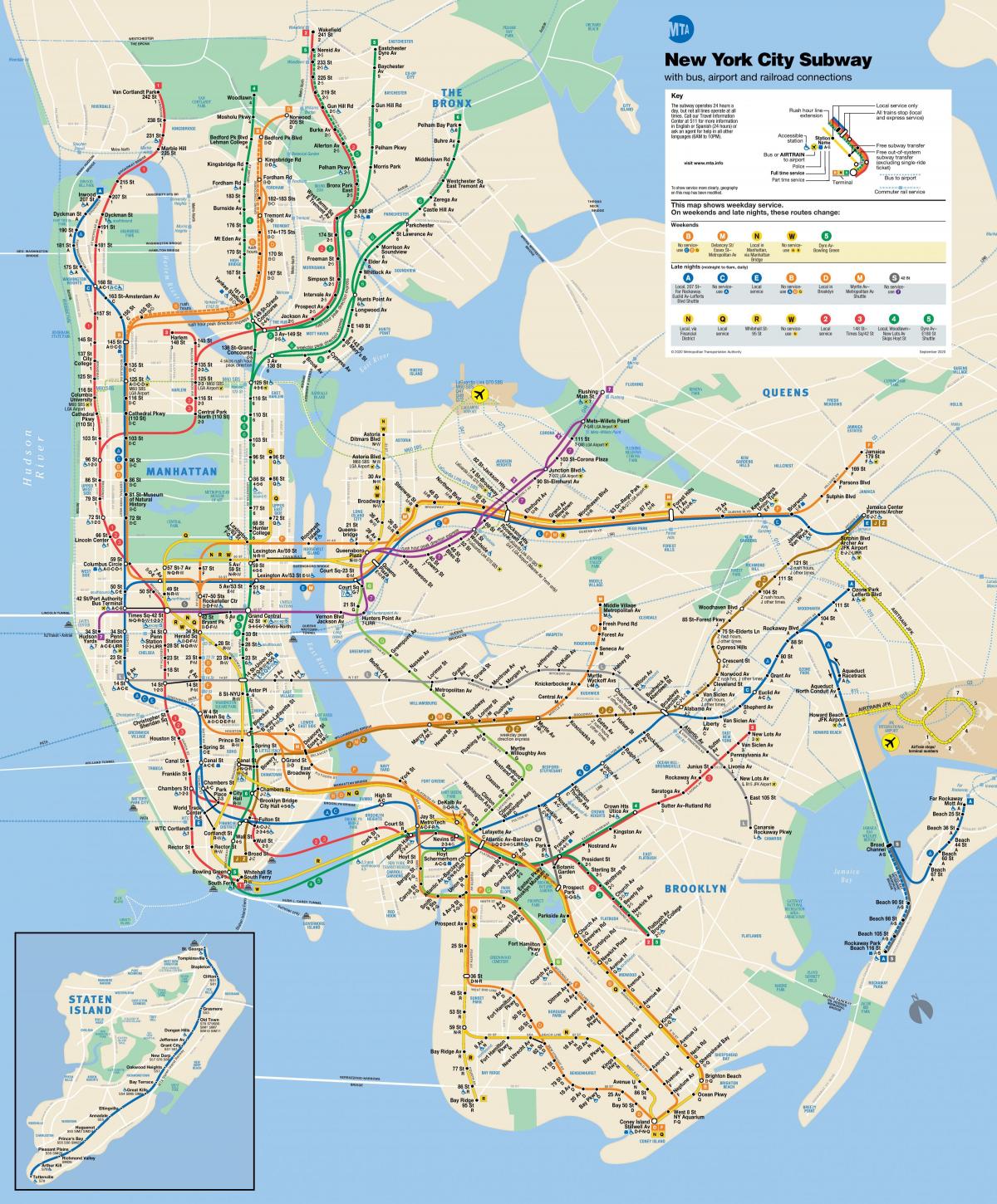خريطة مدينة نيويورك مترو الانفاق