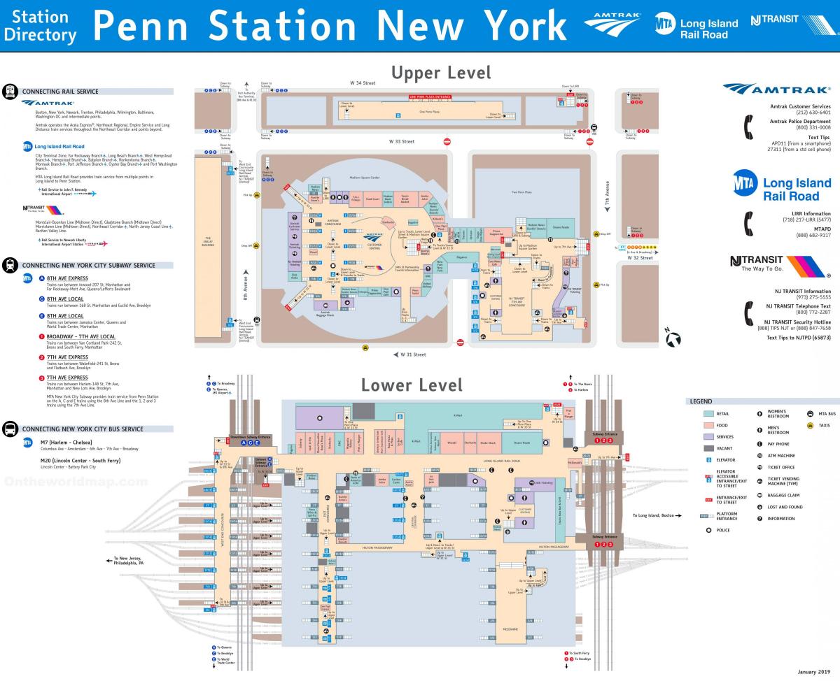خريطة محطة بنسلفانيا مدينة نيويورك