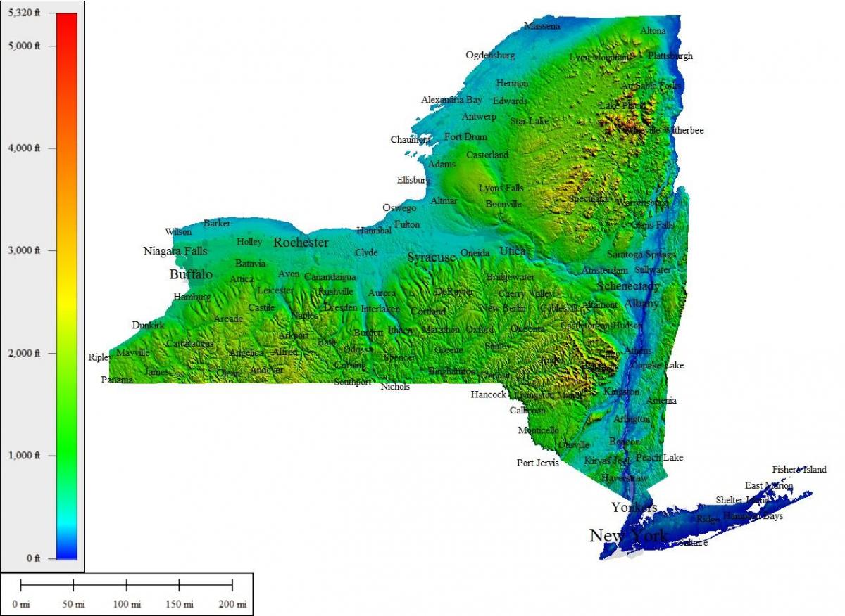 نيويورك الارتفاع خريطة