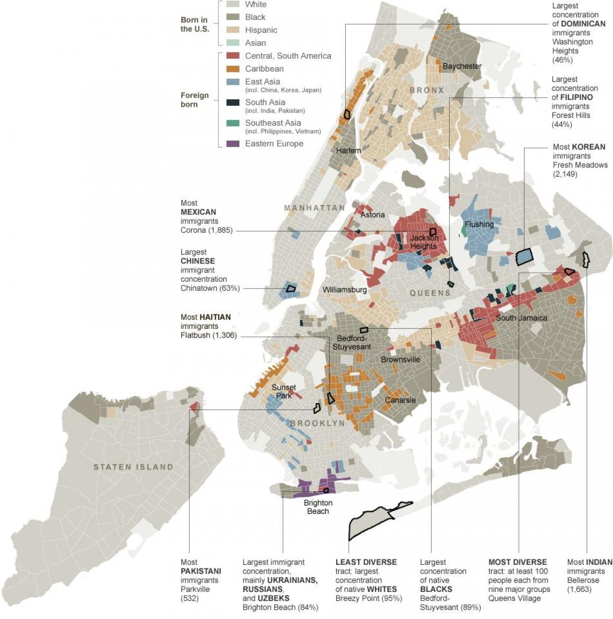 مدينة نيويورك العرق خريطة