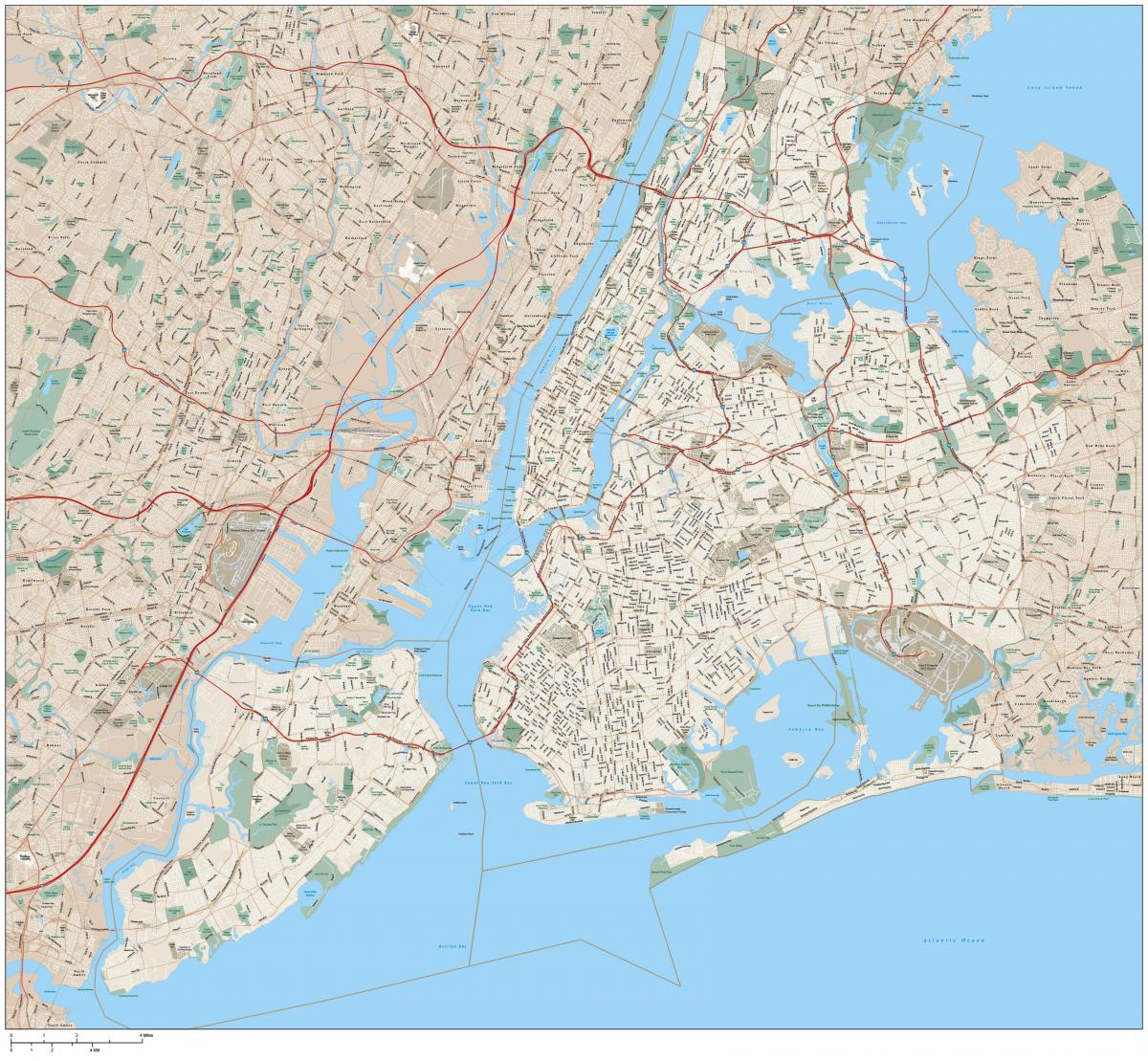 طباعة خريطة نيويورك