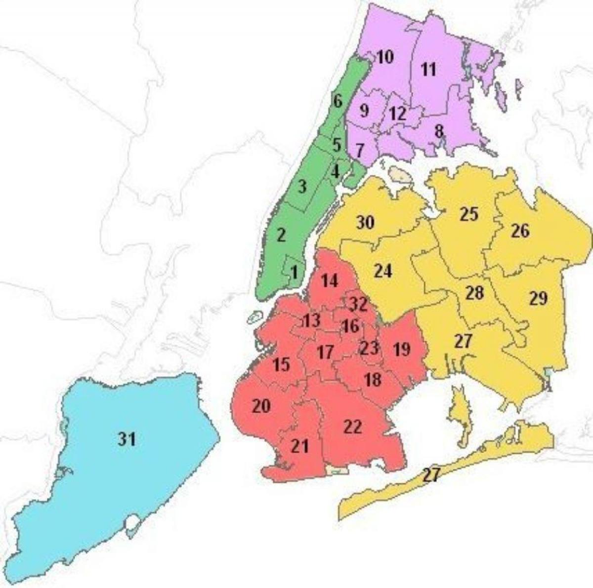 خريطة المناطق التعليمية في مدينة نيويورك