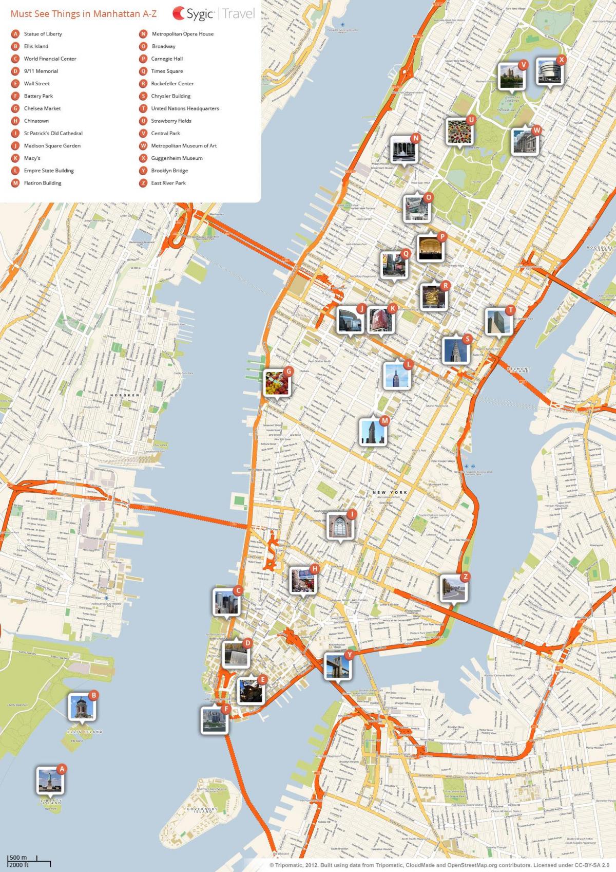مدينة نيويورك خريطة المعالم