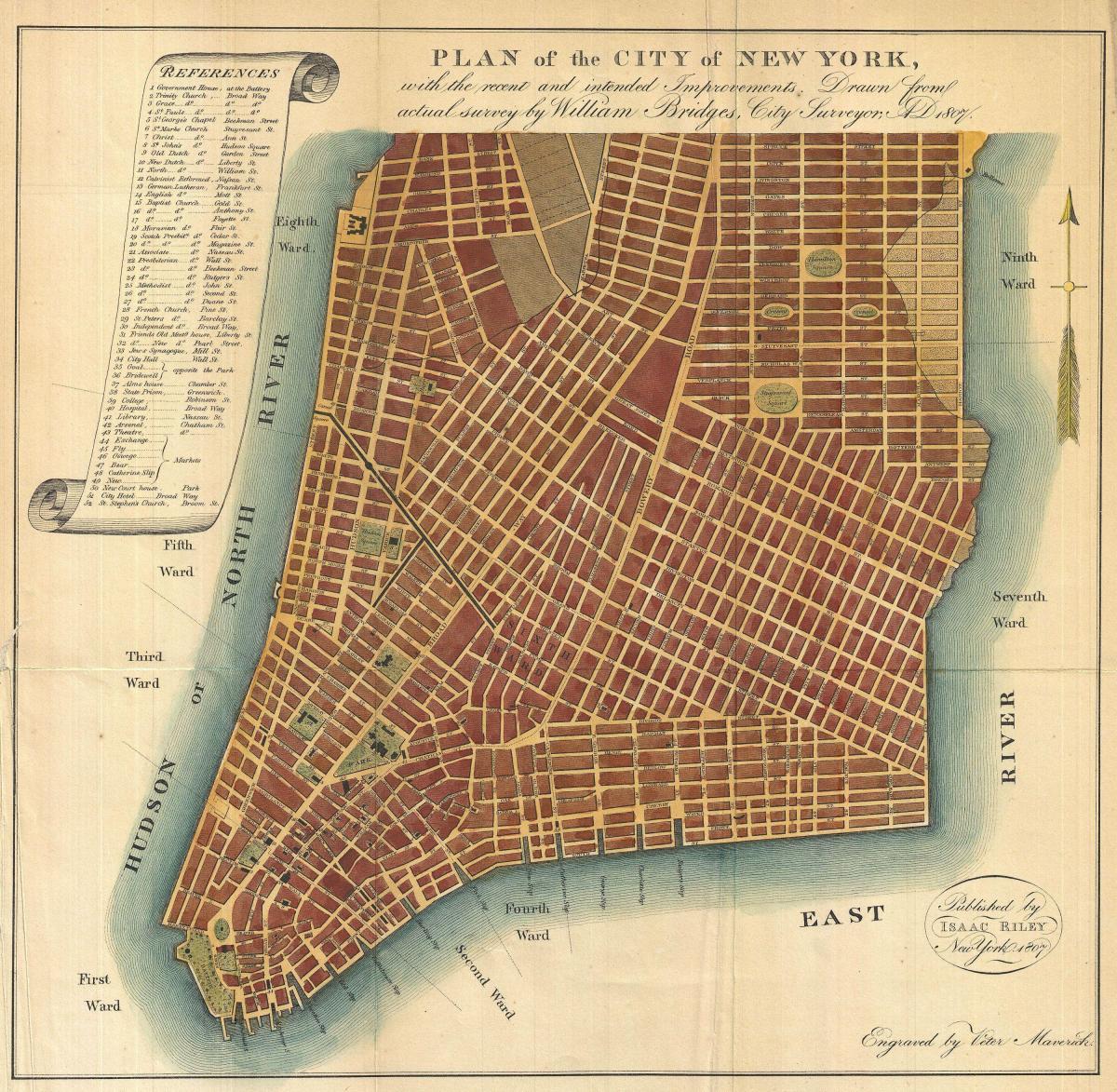 خريطة مدينة نيويورك 1800