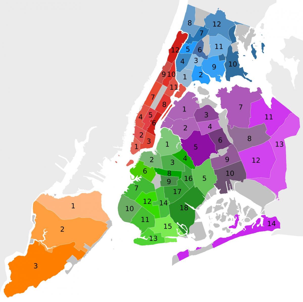 نيويورك مناطق خريطة