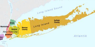 خريطة مدينة نيويورك بما في ذلك جزيرة طويلة