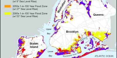 ارتفاع مستوى سطح البحر خريطة نيويورك