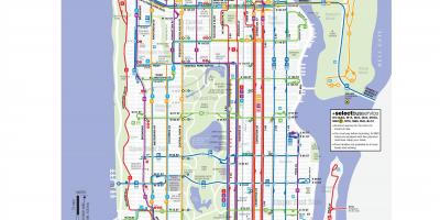 مدينة نيويورك خطوط الحافلات خريطة
